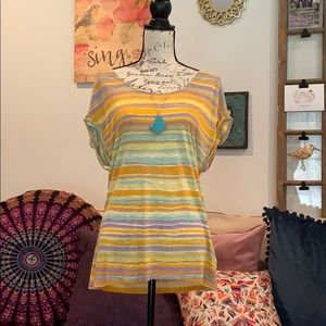 Nine West Vintage America Sunset Cap Sleeve Tee